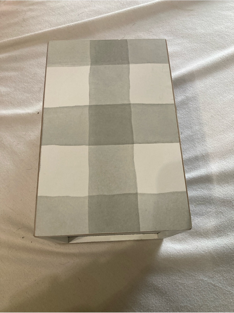 Gray Plaid Decorative Storage Box 8 in